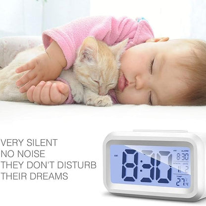 Digital LCD Alarm Clock with Temperature &amp; Date Display